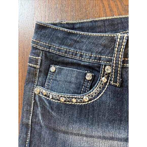 Earl Womens Embellished Blue Jeans 6P Denim Faded Dark Wash Straight Leg EUC - Picture 5 of 16